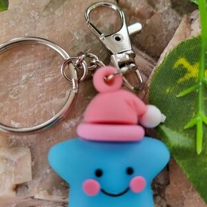 Cheerful Star Keychain - Blue and Pink